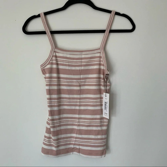 Three Dots Tank Top Size Small pink white striped tank top - Picture 1 of 3